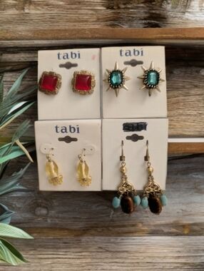 New TABI Bundle Of 4 Pairs Of Earrings For Pierced Ears.